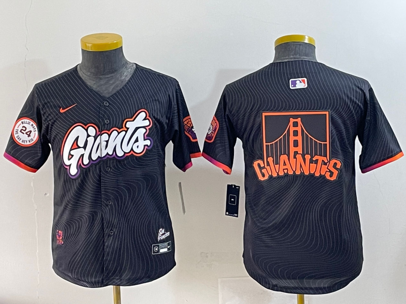 Youth 2025 MLB San Francisco Giants blank black jersey style 4